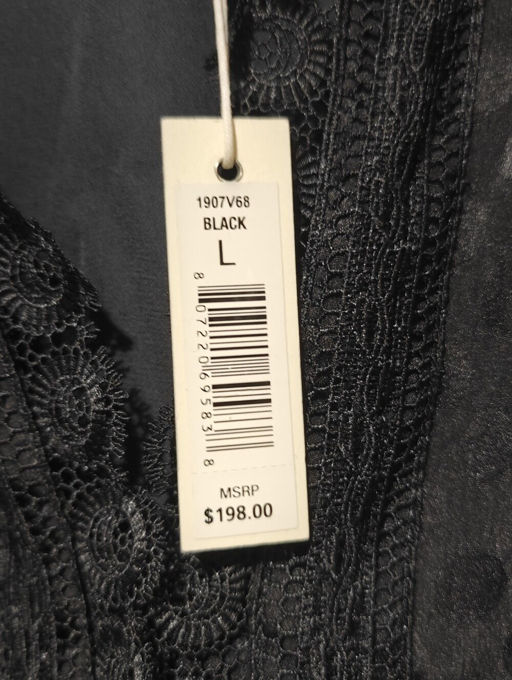 NWT $198 Max Studio Maxi Dress Large Black Lace Vampire Whimsigoth Addamscore - Picture 5 of 7
